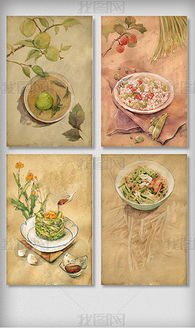湖北美食手绘插画素材高清图片集