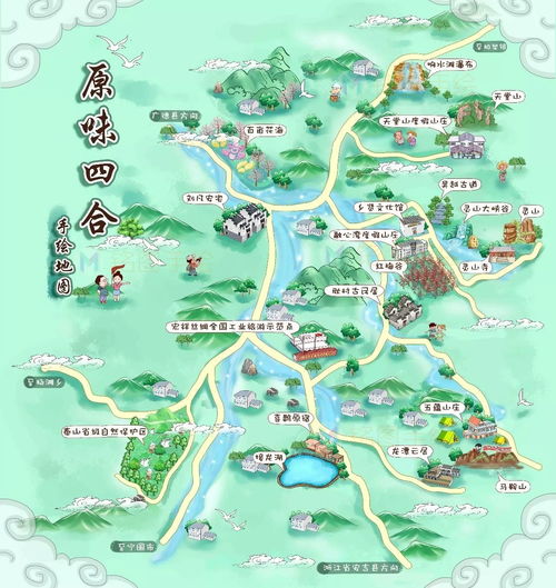 手绘湖北旅游地图全景呈现，探索湖北的旅游胜地