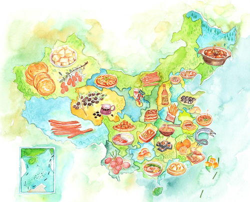 湖北美食简笔画线稿,湖北美食地图手绘