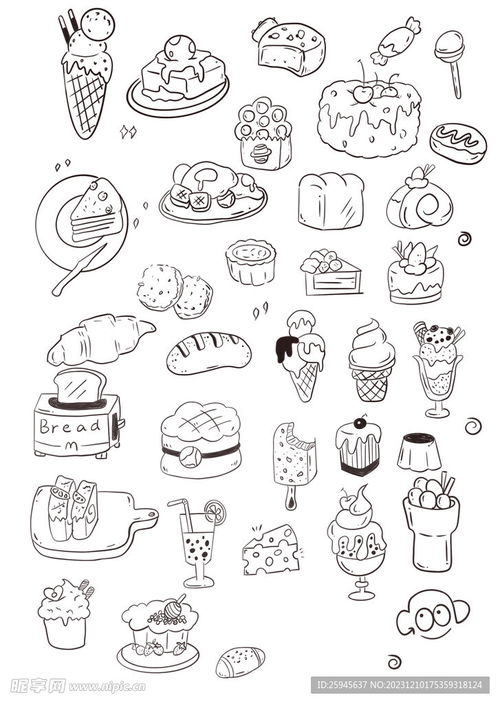 湖北美食图片甜品卡通形象,湖北美食图片简笔画