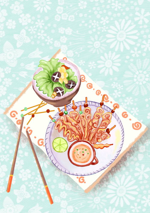 湖北美食幼儿画,湖北美食插画