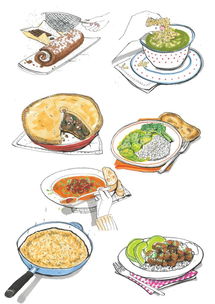 湖北美食教程化妆技巧,湖北美食插画