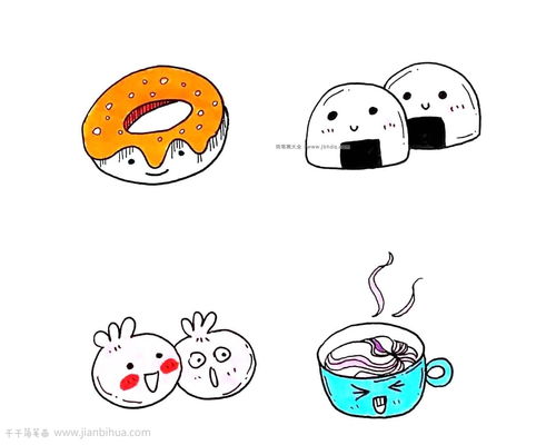 湖北美食造型简笔画欣赏
