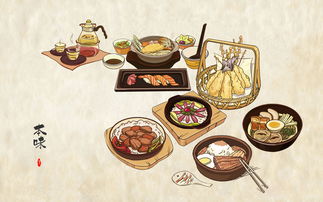 湖北美食插画场景构图分析,湖北美食地图手绘